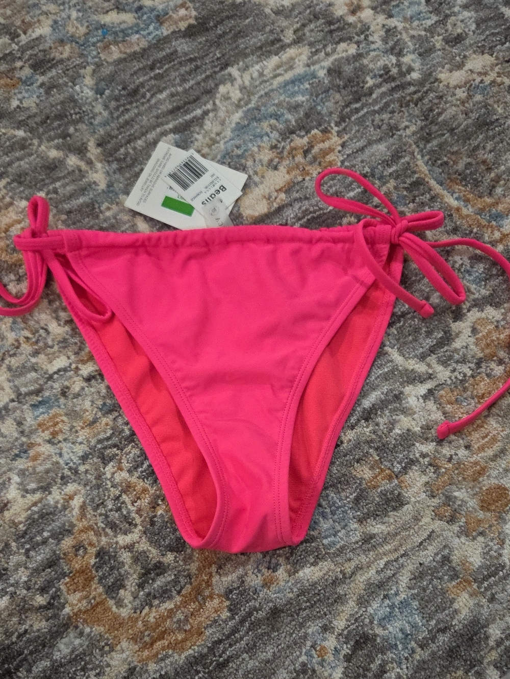 Tie-Side Bikini Bottom in Vibrant Pink